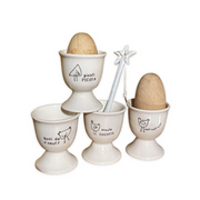 4 Coquetiers "Quoi de n'oeuf" - Sophie Janière