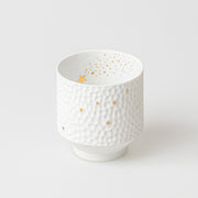 Photophore à pois et étoiles dorées