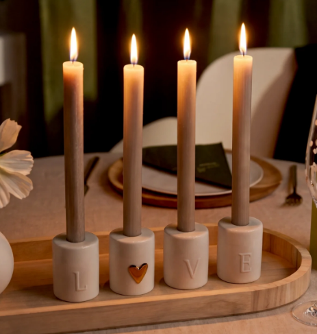 set de 4 bougeoirs love coeur or rader