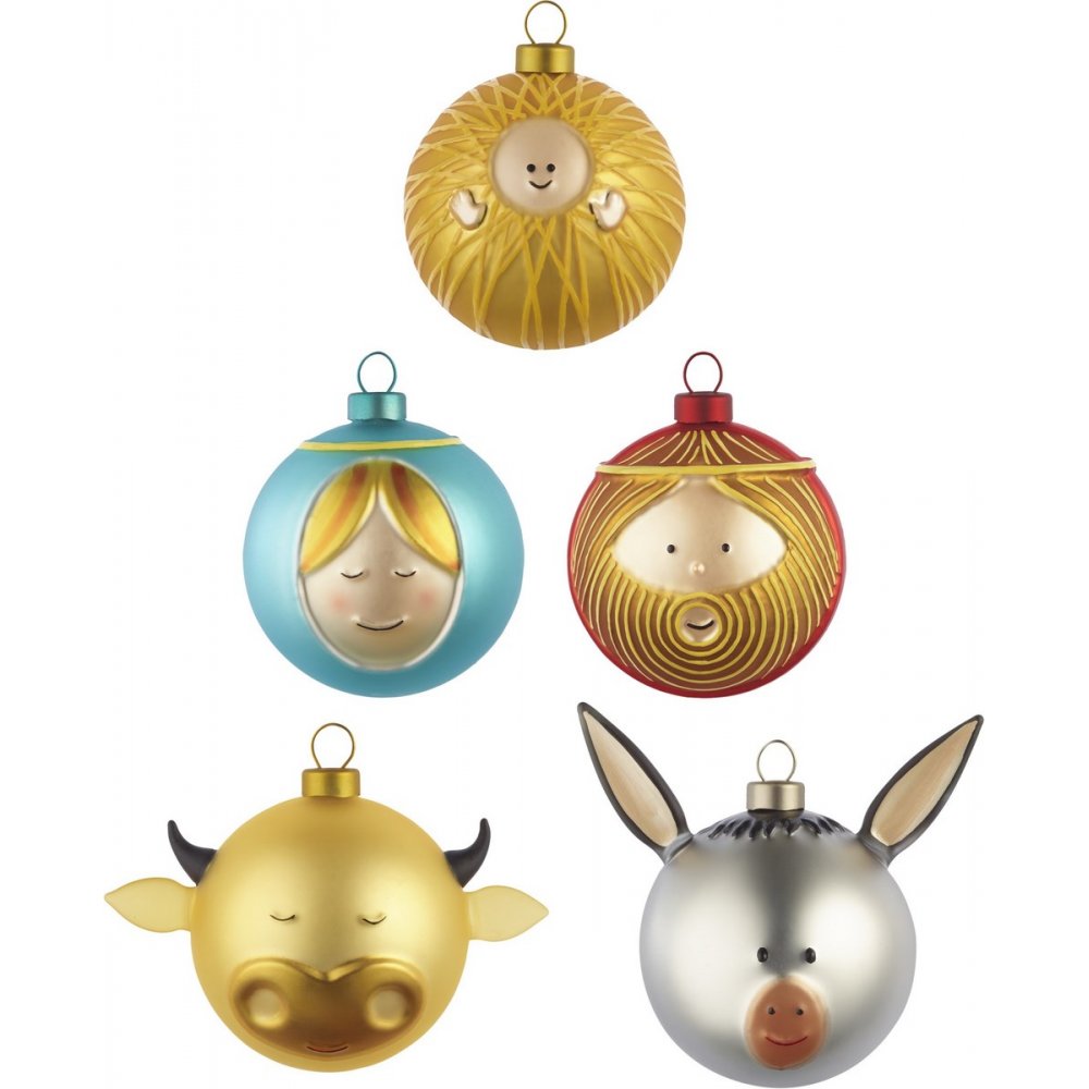 palle presepe Alessi 5 boules crèche nativité