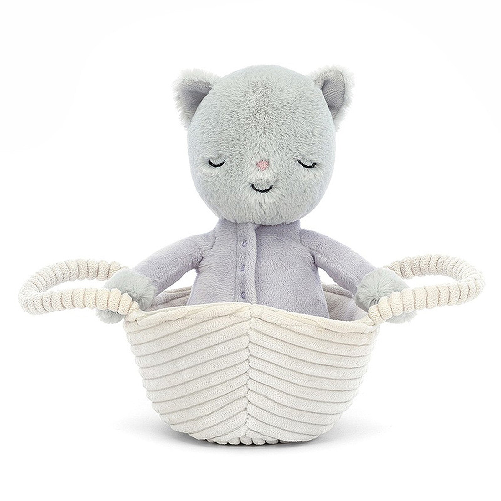rock a bye kitten jellycat chaton dans son panier
